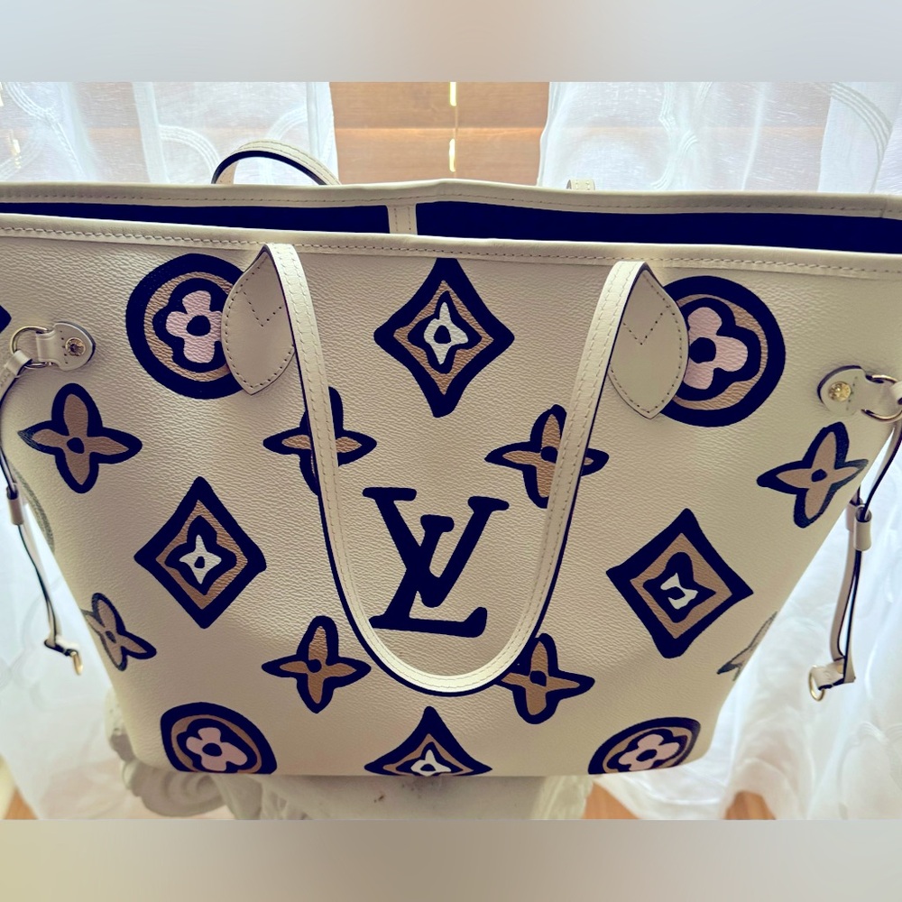 AUTHENTIC 💯LOUIS VUITTON WILD AT HEART NERVERFULL MM TOTE SHOULDER BAG CREAM